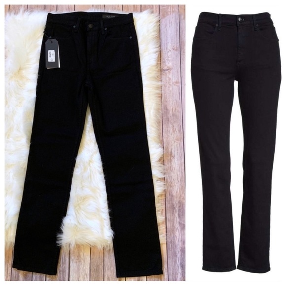rag & bone Denim - Rag & Bone High Waist Cigarette Leg Coal Jeans